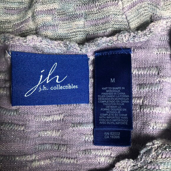 JH Collectibles Sweater Womens Size Medium Lavender Silver Metallic Long Sleeve - Picture 5 of 6